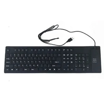 85/109Keys Foldable Silicone Keyboard USB Wired Silent Key Waterproof Dustproof Rollup Soft Touch Keyboard for Notebook Laptop